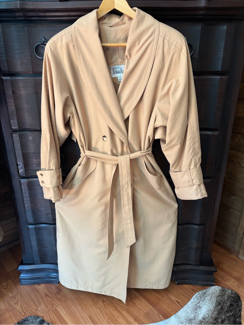 NEIMAN MARCUS Women’s Vintage 1980’s Luxury Trench Coat - Size 12 - Picture 3 of 11